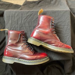 Vintage Oxblood Red Vegan Dr. Marten’s Boots 8 eye Burgundy Size 10 Womens 42 EU